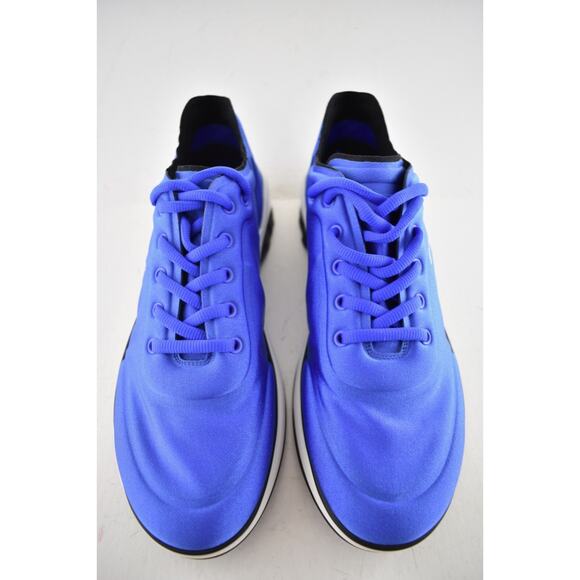 Chanel Men 19P Blue Lycra White Black CC Logo Lace Low Top Trainer Sneaker 44 11 - Picture 6 of 12